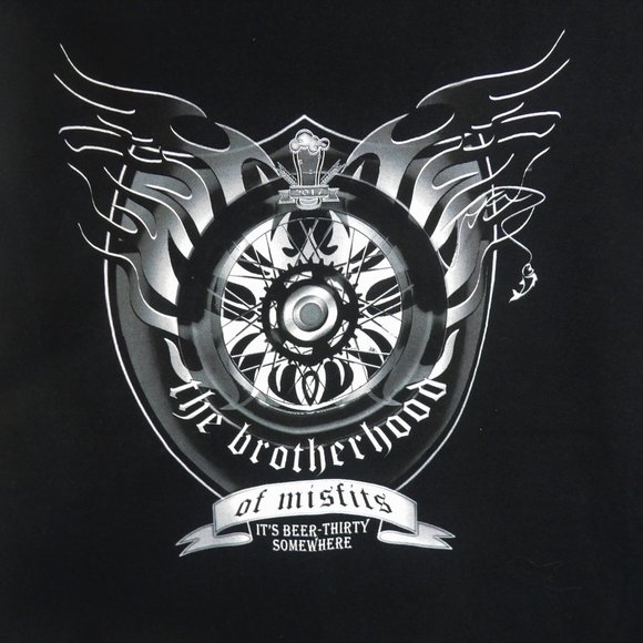 Men's Black Biker Tank Top / "The Brotherhood of Misfits" - Picture 4 of 6